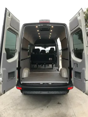 07 SPRINTER VAN REAR DOOR UPPER PANELS, TWEED WRAPPED PLYWOOD