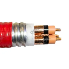 1/0 AWG 3C MV-105 Interlocked Armored Power Cable 15kV PVC Jacket