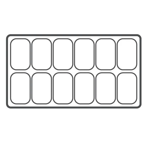 12-Compartment Plastic Inserts for Full-Size Utility Trays in White, 14.13" L x 7.63" W
