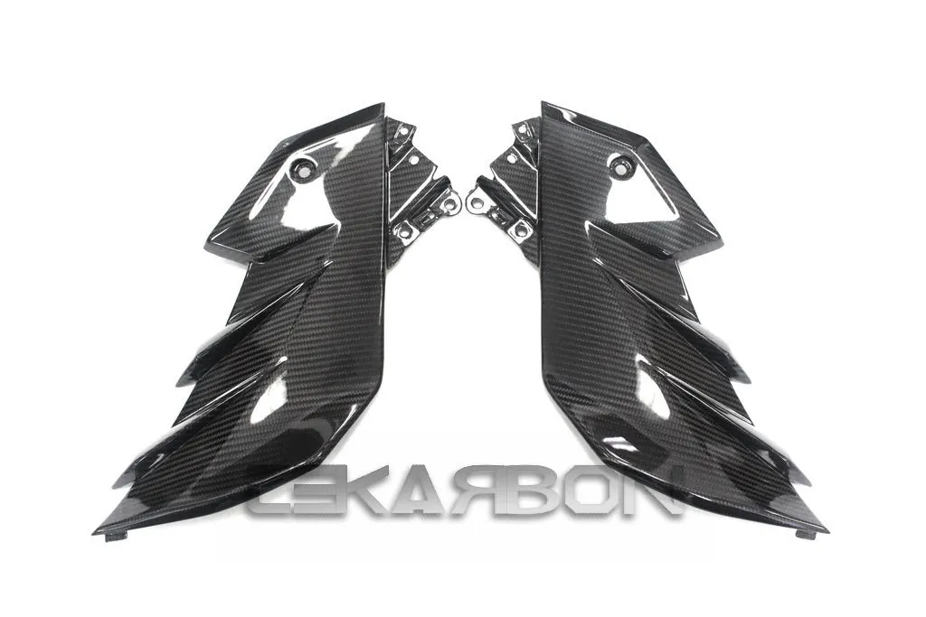 2013 - 2017 Kawasaki Ninja Z250 / 15-17 Z300 Carbon Fiber Side Fairing Panels