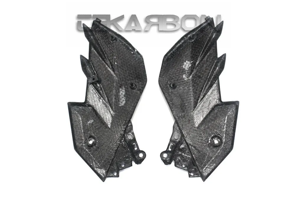 2013 - 2017 Kawasaki Ninja Z250 / 15-17 Z300 Carbon Fiber Side Fairing Panels