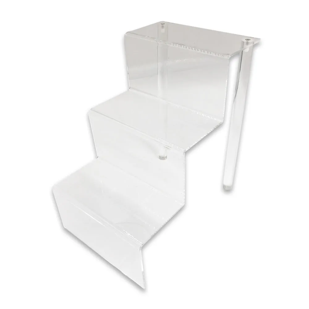 3 Set Displays of 3 Tiers Clear Acrylic Glass Riser Step Display