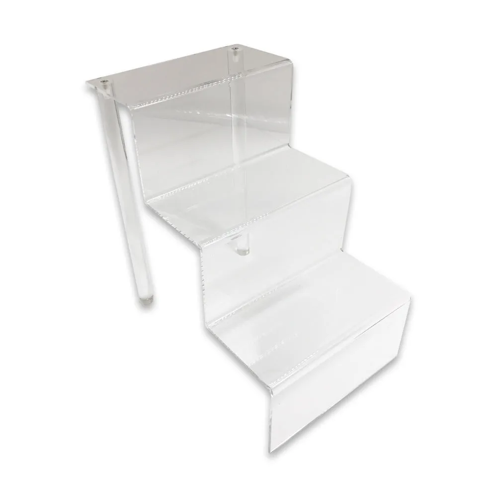 3 Set Displays of 3 Tiers Clear Acrylic Glass Riser Step Display