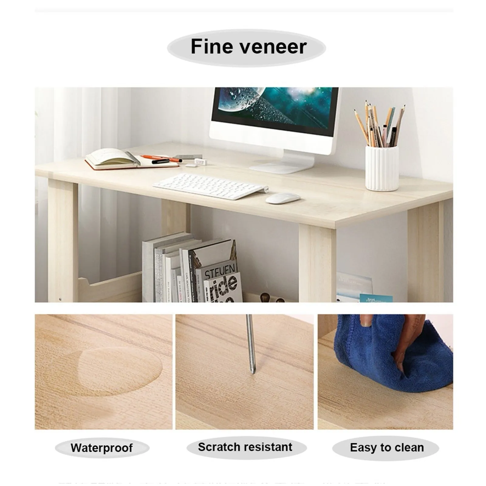 39'' Modern Computer Desk With Storage Shelf