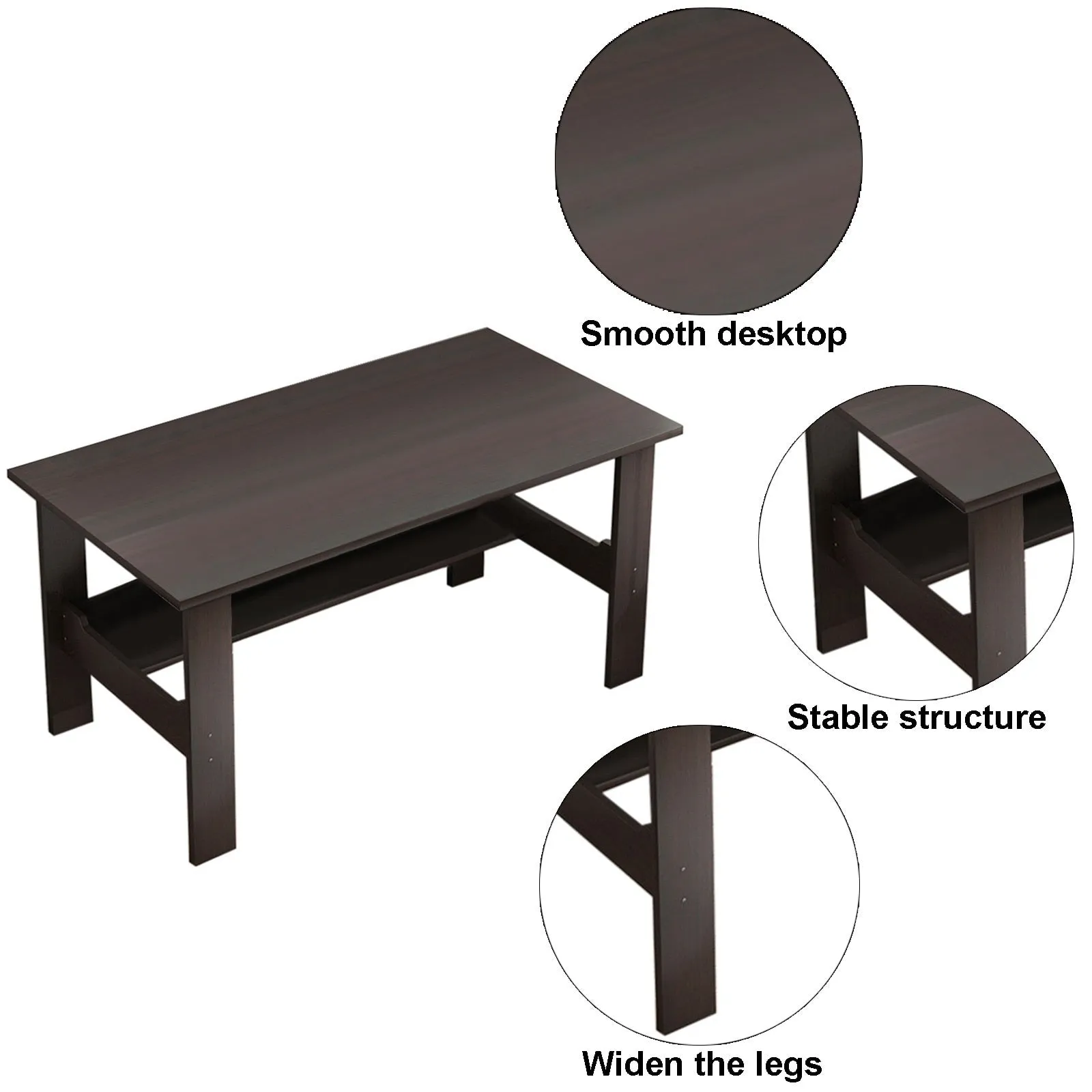 39'' Modern Computer Desk With Storage Shelf