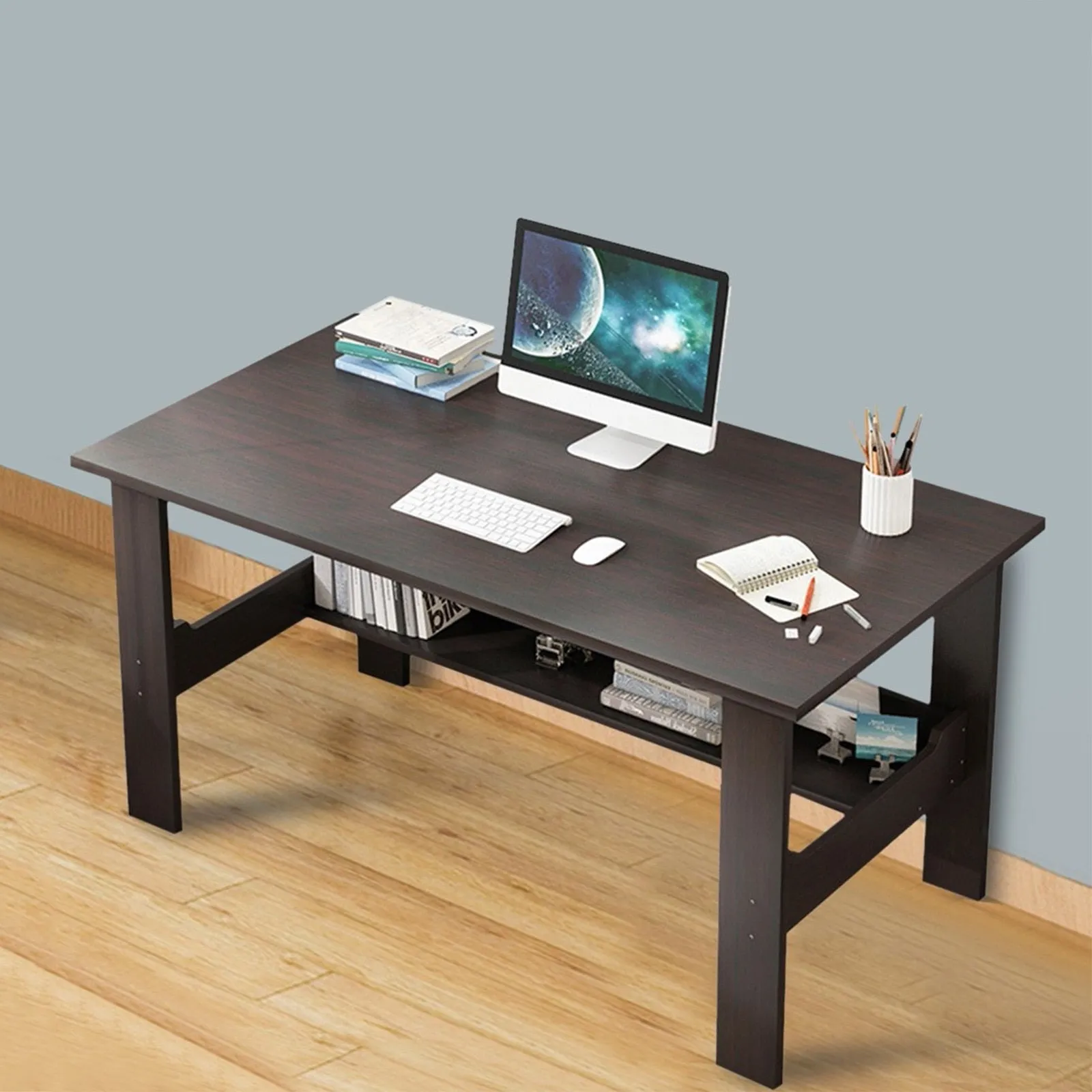 39'' Modern Computer Desk With Storage Shelf