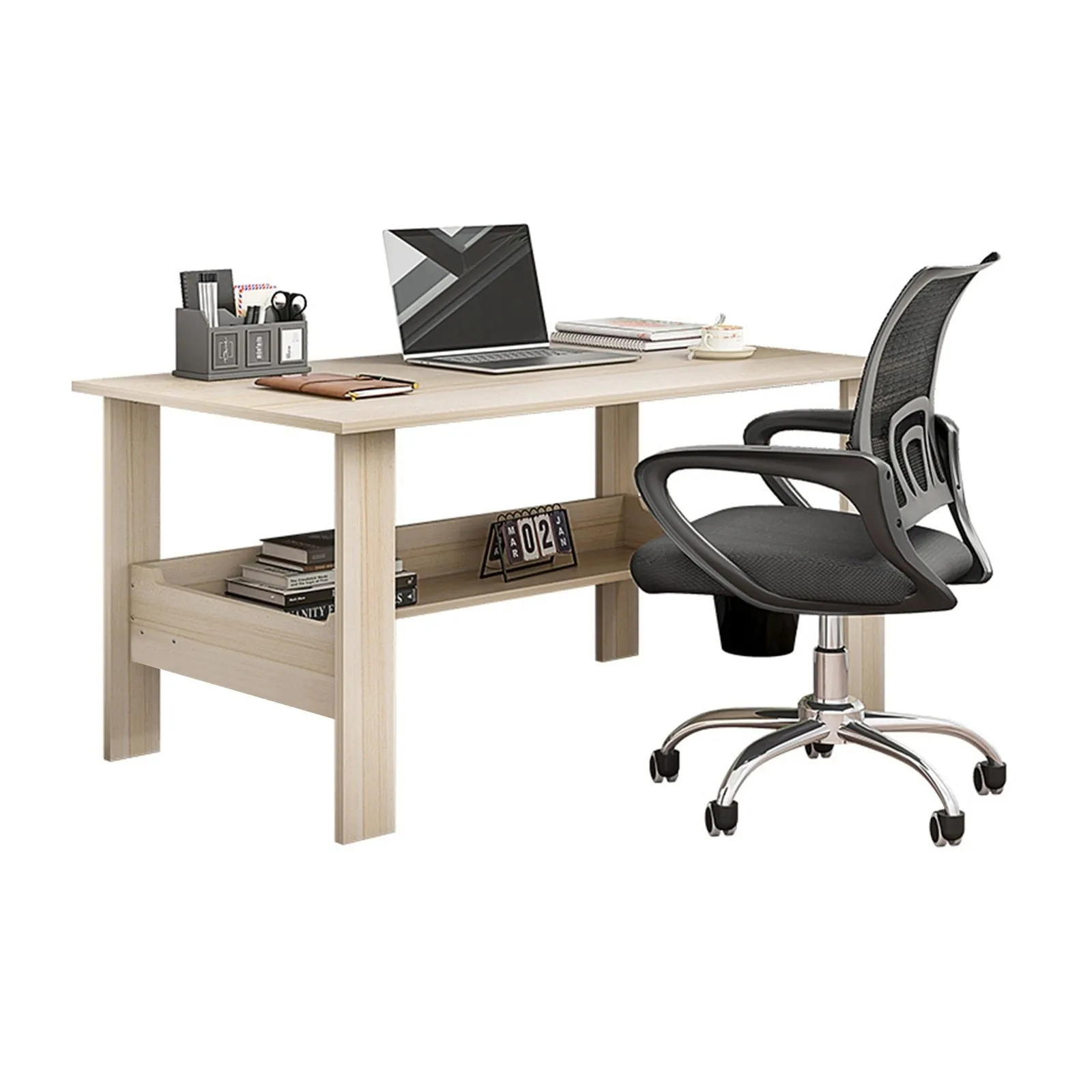 39'' Modern Computer Desk With Storage Shelf
