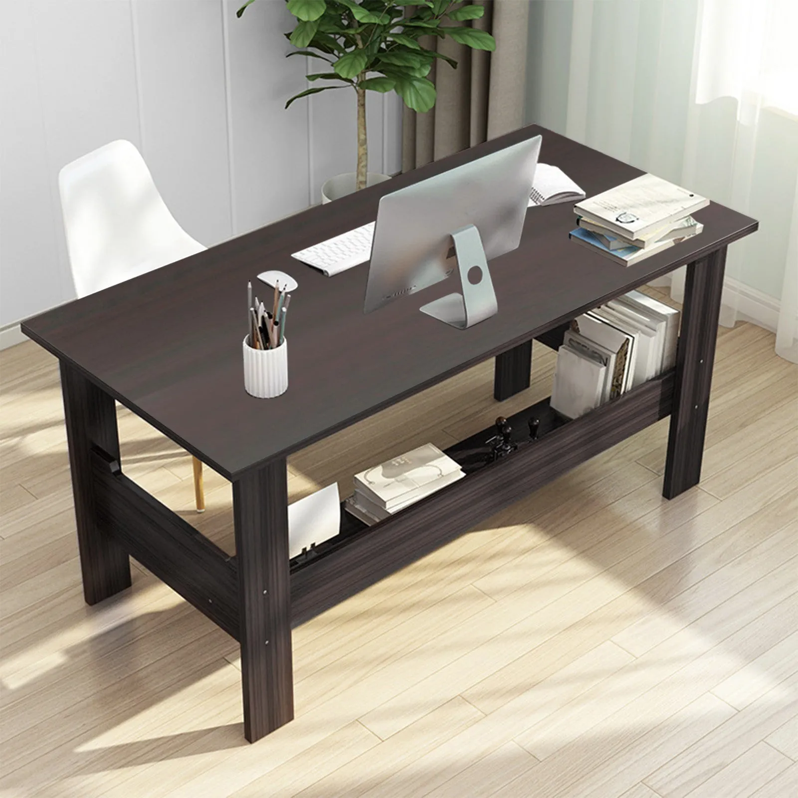 39'' Modern Computer Desk With Storage Shelf