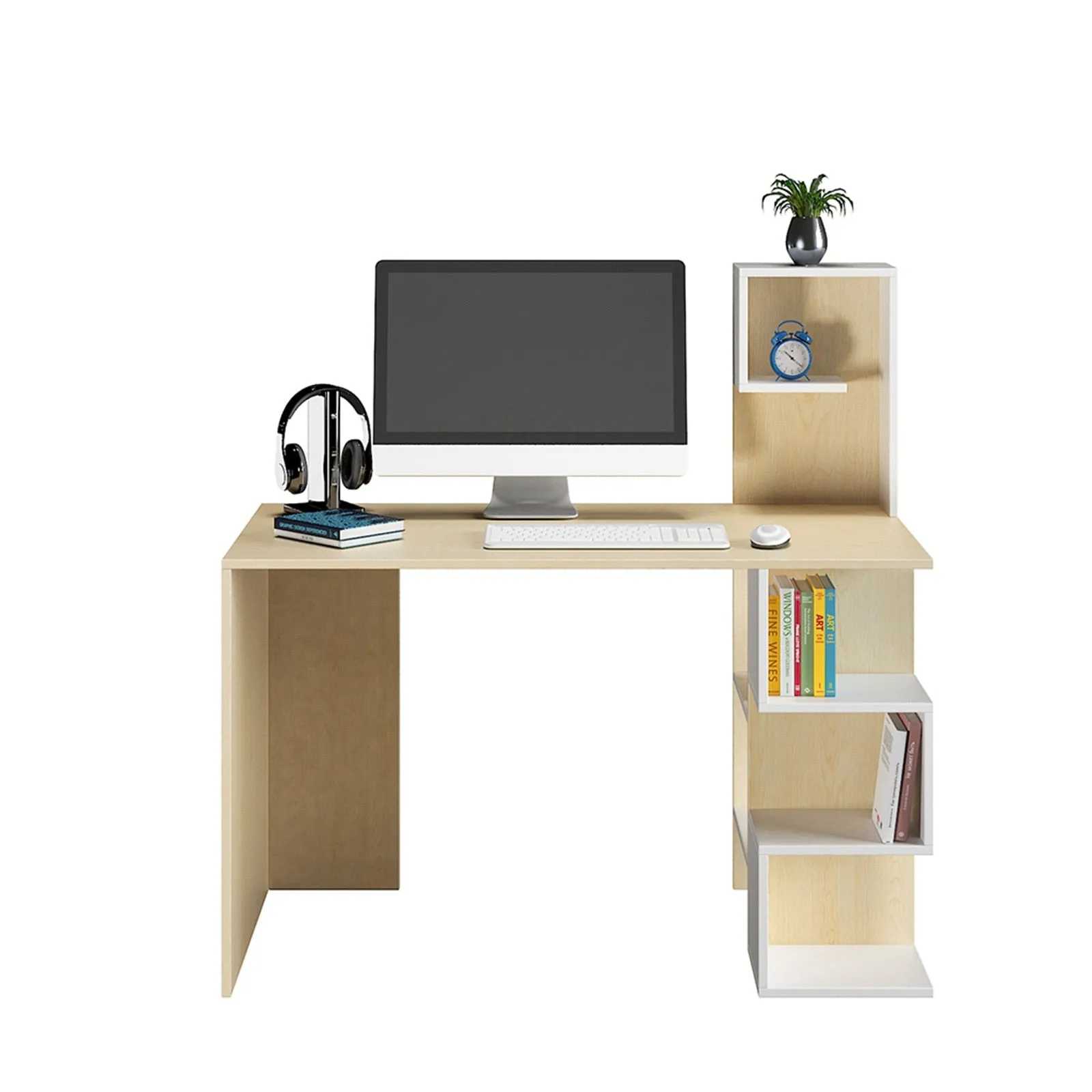 47'' Computer Desk With Bookshelf