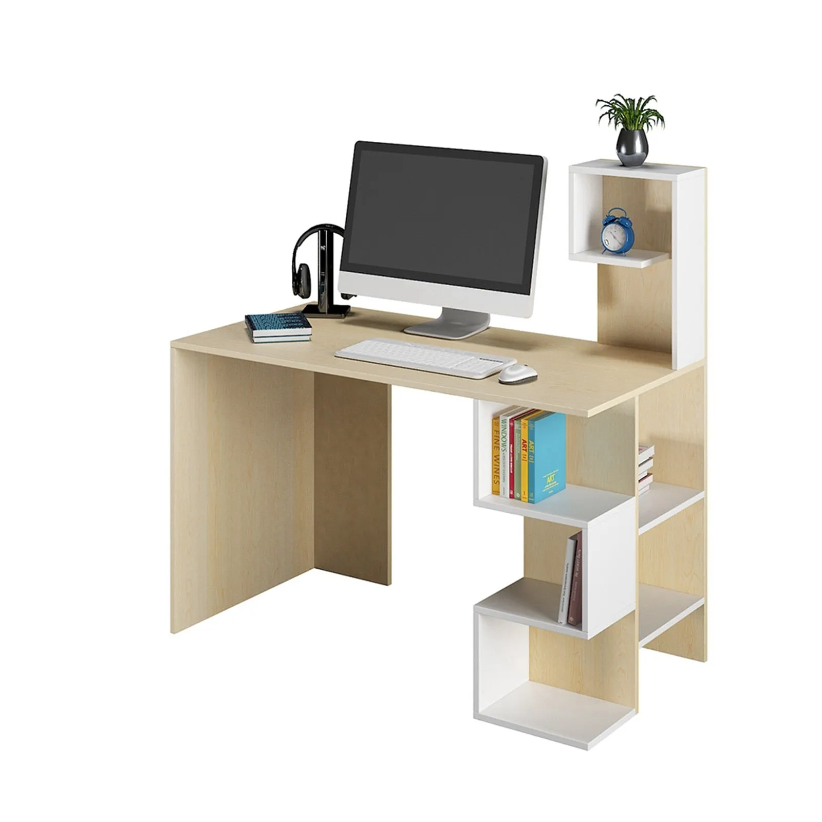 47'' Computer Desk With Bookshelf
