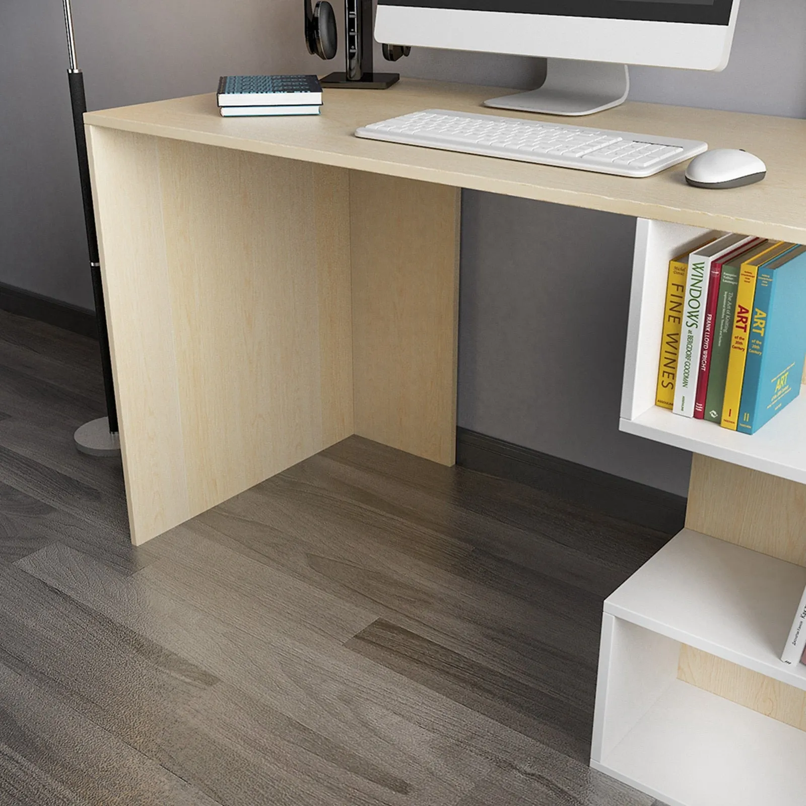 47'' Computer Desk With Bookshelf