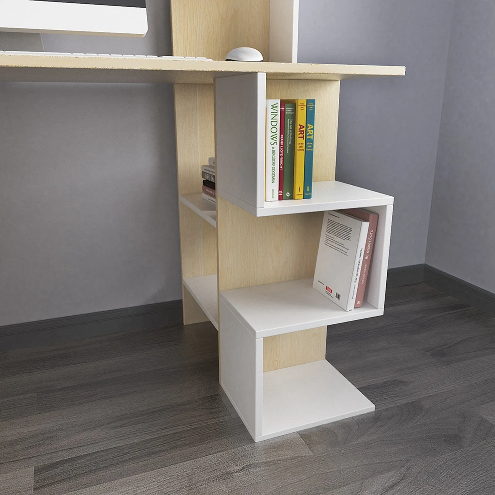 47'' Computer Desk With Bookshelf