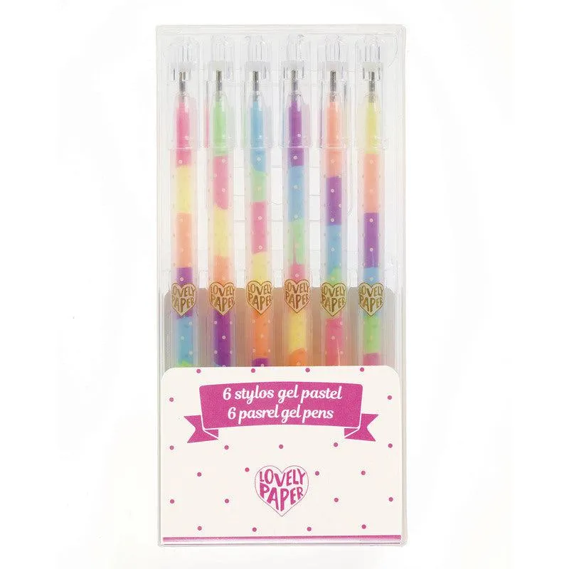 6 Pastel Rainbow Gel Pens