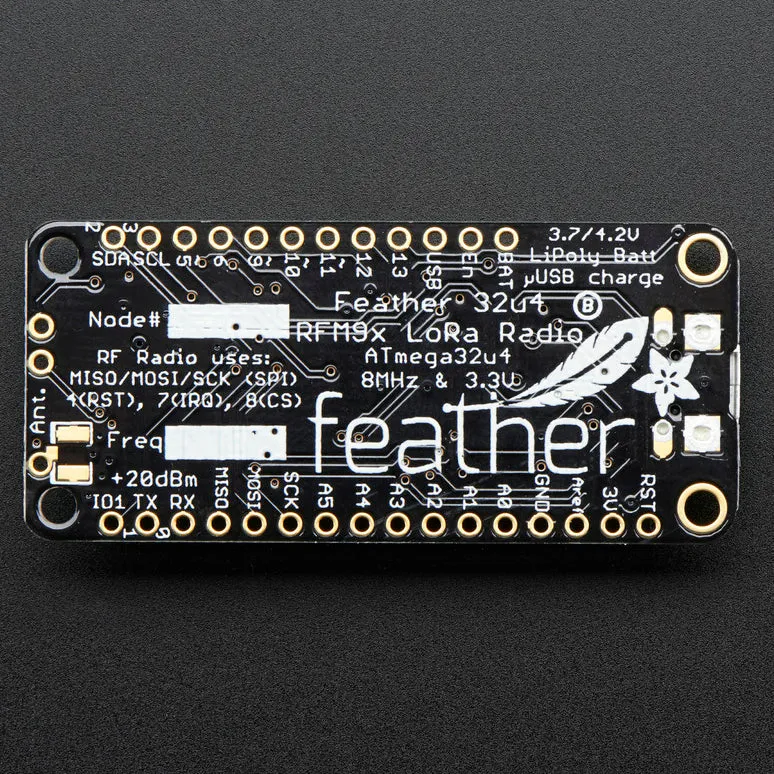 Adafruit Feather 32u4 RFM96 LoRa Radio - 433MHz - RadioFruit