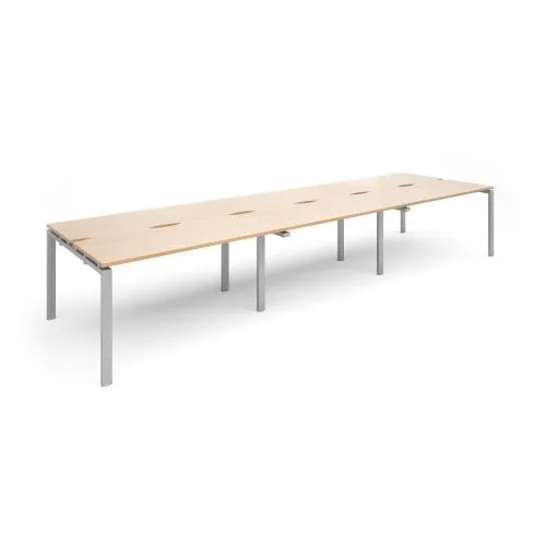 Adapt sliding top triple B2B desks 1200mm deep