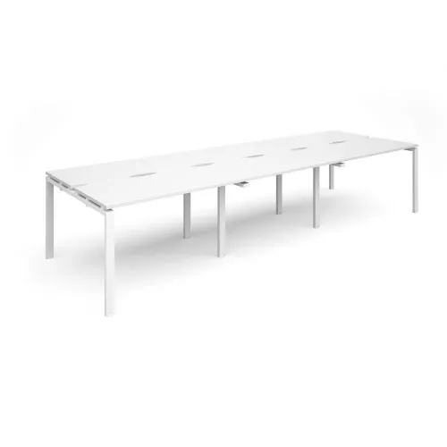 Adapt sliding top triple B2B desks 1200mm deep