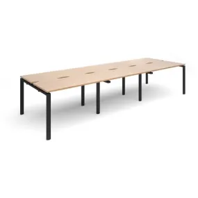 Adapt sliding top triple B2B desks 1200mm deep