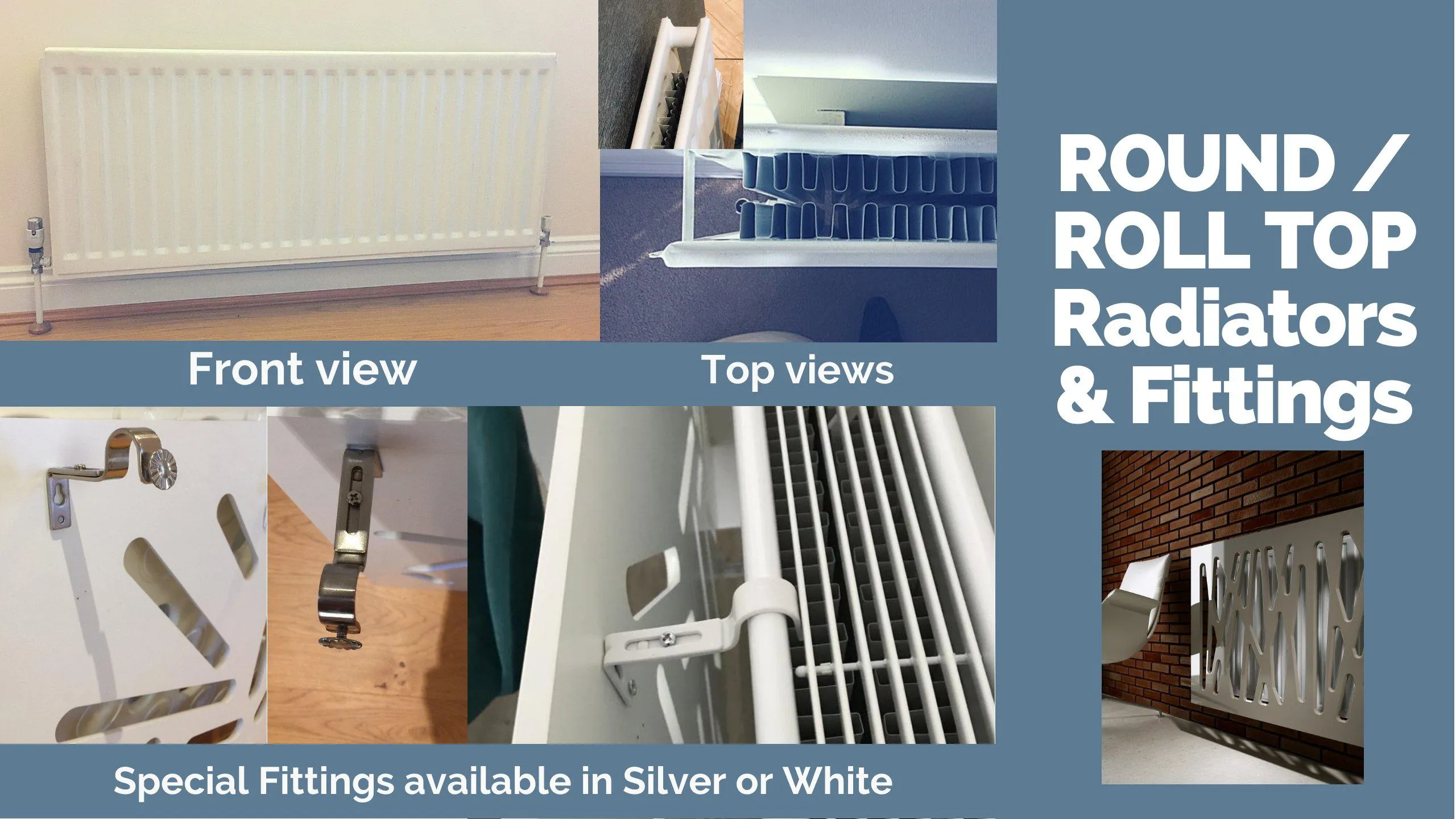Alternative Radiator Covers Fittings for Column, Roll Round Top Radiators, Bathroom Towel Rails etc.