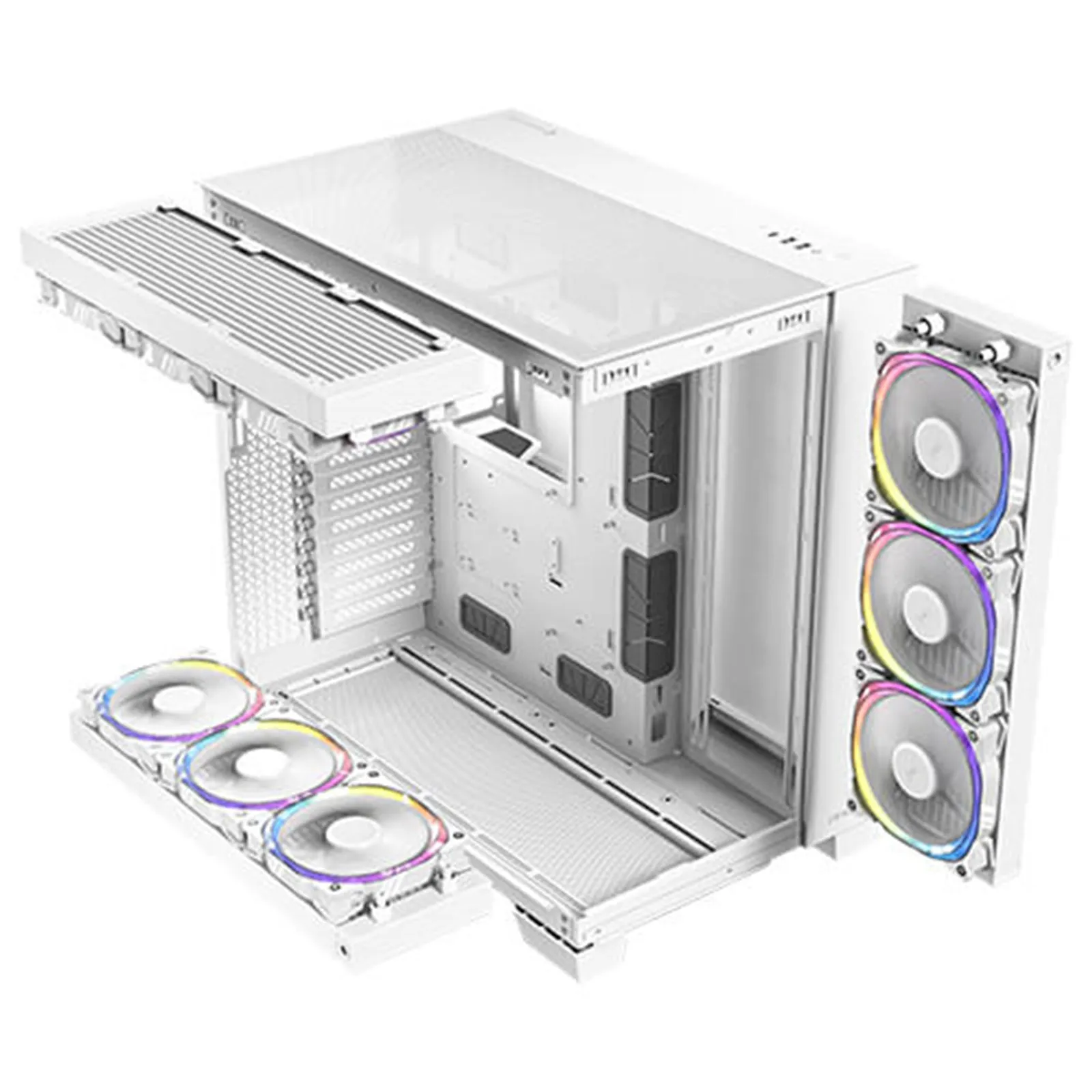 Antec C8 Gaming Case w/ Glass Side & Front, E-ATX, Dual Chamber, Mesh Panels, USB-C, White