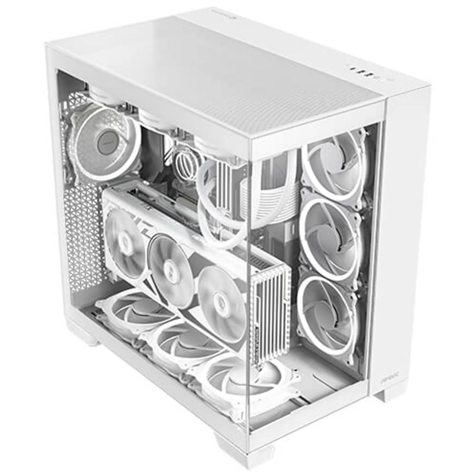Antec C8 Gaming Case w/ Glass Side & Front, E-ATX, Dual Chamber, Mesh Panels, USB-C, White