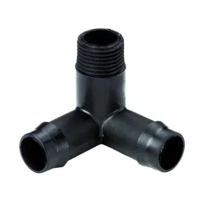 Antelco Barbed 19mm Corner with 15mm Male Thread for Poly Pipe