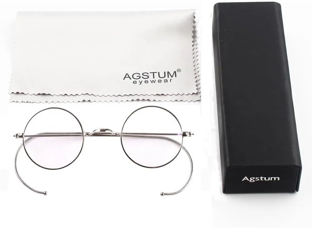 Anti-Blue Light Reading Glasses | Wire Rim Glasses - No Nose Pads A2039