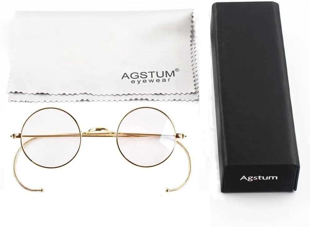 Anti-Blue Light Reading Glasses | Wire Rim Glasses - No Nose Pads A2039