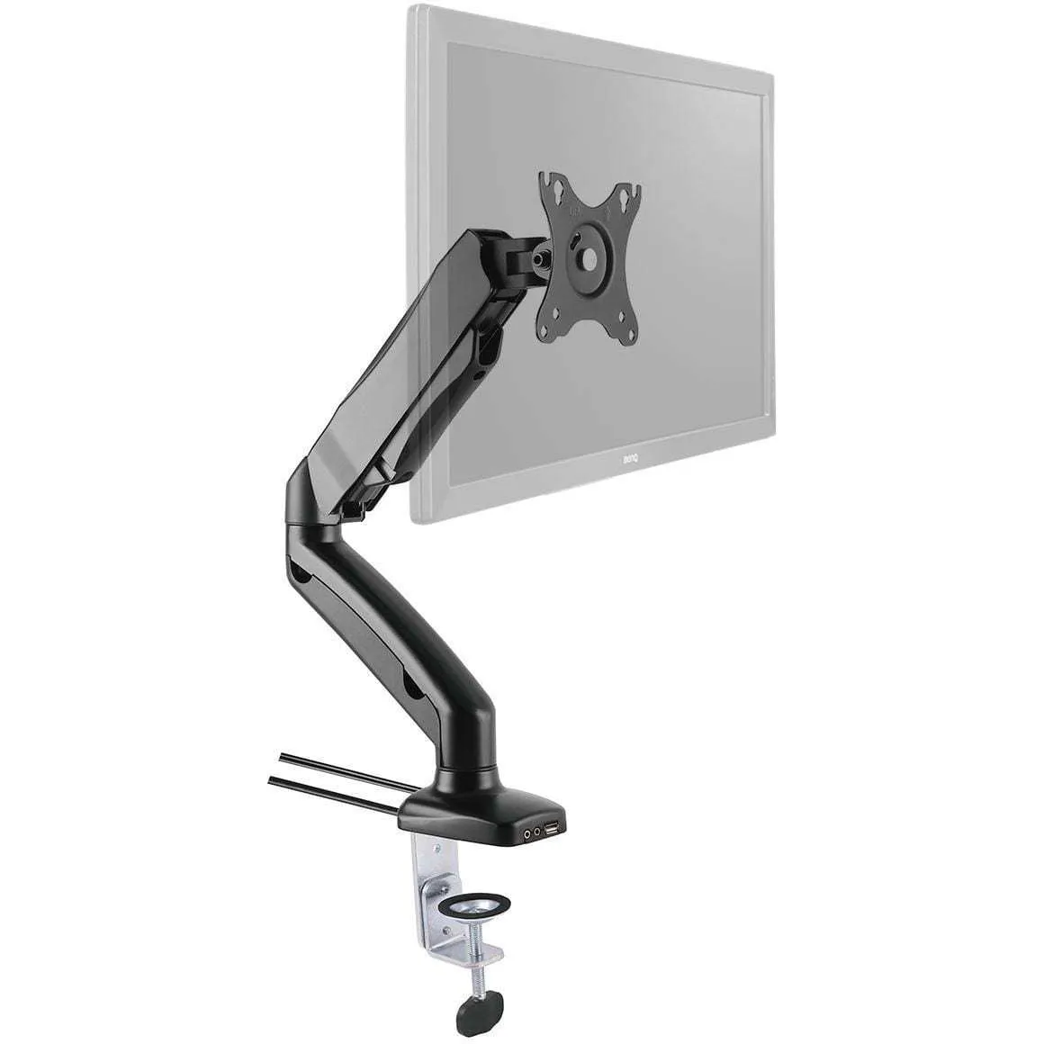 AVU30-series Gas Spring LCD Monitor Arm Stand w/ USB & AV
