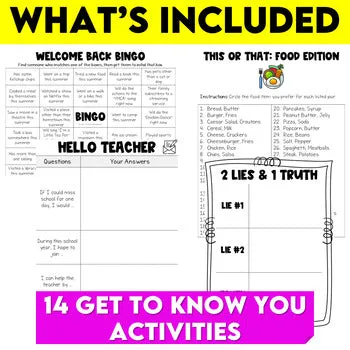 Back to School Activities Bundle