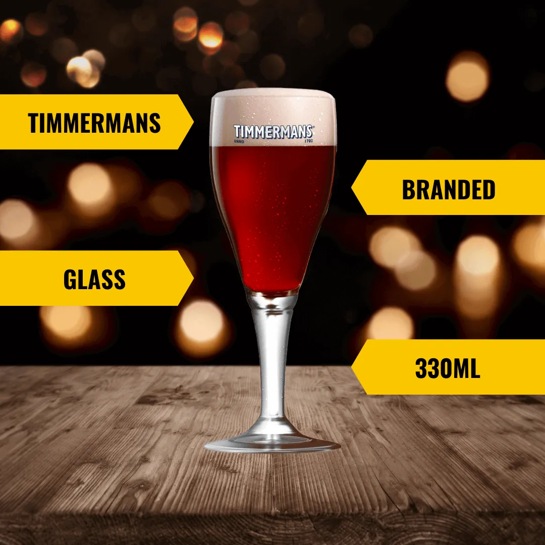Belgian Fruit Beer Mixed Case with Timmermans Glass (8 Pack)