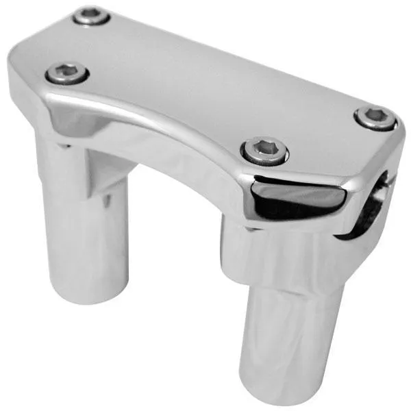 Bikers Choice Fat Risers with Top Clamps 4 in. High for Standard 1 in. Handlebars