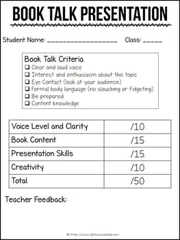 Book Talk Assignment