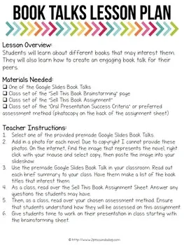 Book Talk Assignment