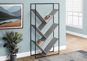 Bookcase - 60"H / Grey / Black Metal