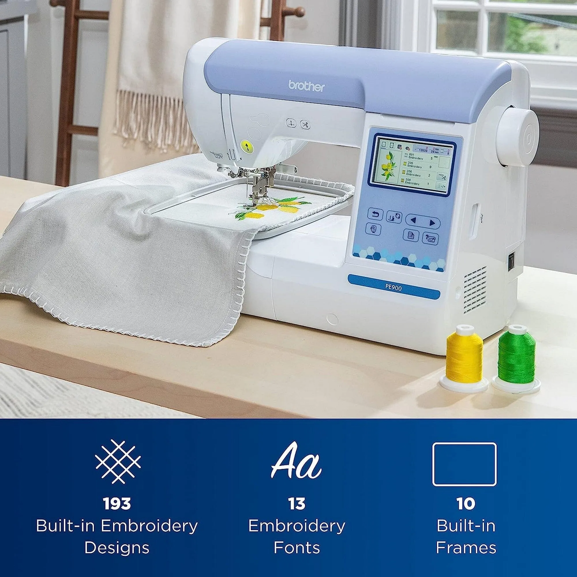Brother PE900 5" x 7" Embroidery Machine w/ Embroidery Kit & Digitizing Bundle