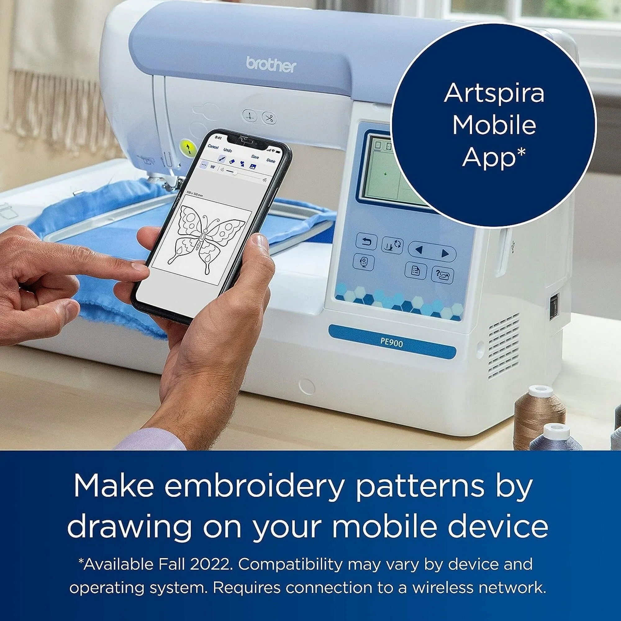 Brother PE900 5" x 7" Embroidery Machine w/ Embroidery Kit & Thread Bundle