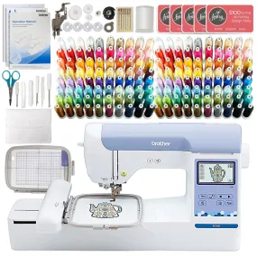 Brother PE900 5" x 7" Embroidery Machine with 160 Embroidery Spools Bundle