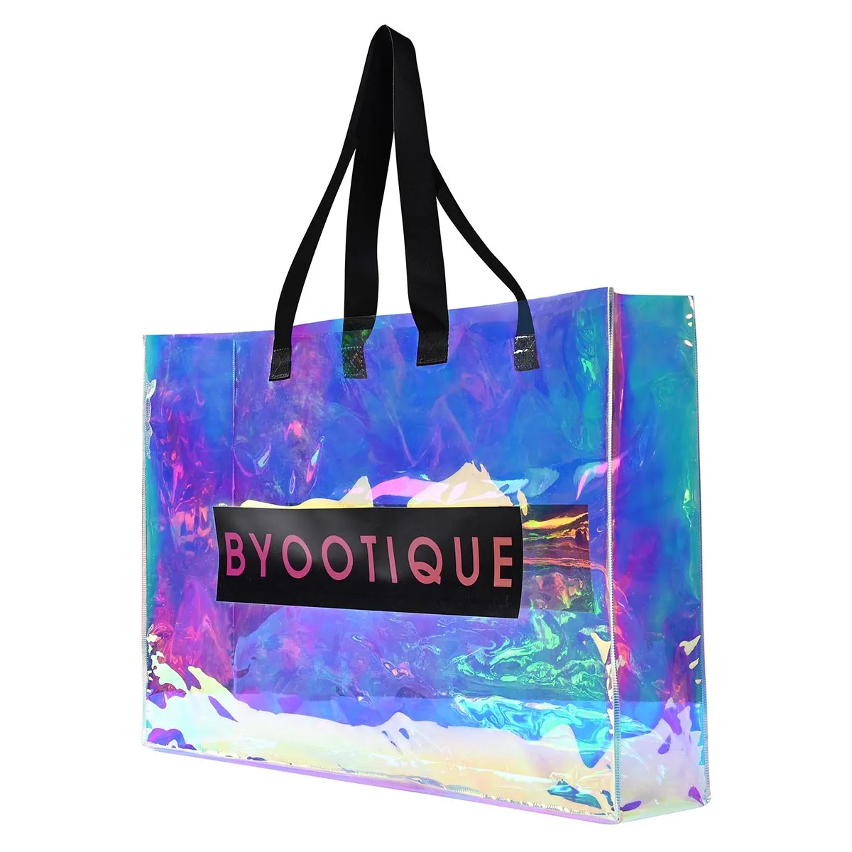 Byootique Custom Tote Bags Holo Beach Totes Shopping Bags 50ct/pk