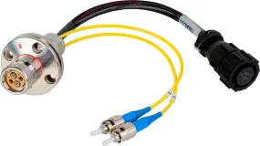 Camplex LEMO FXW to Dual ST & 8-Pin Amp Power Fiber Breakout Cable 24 Inch