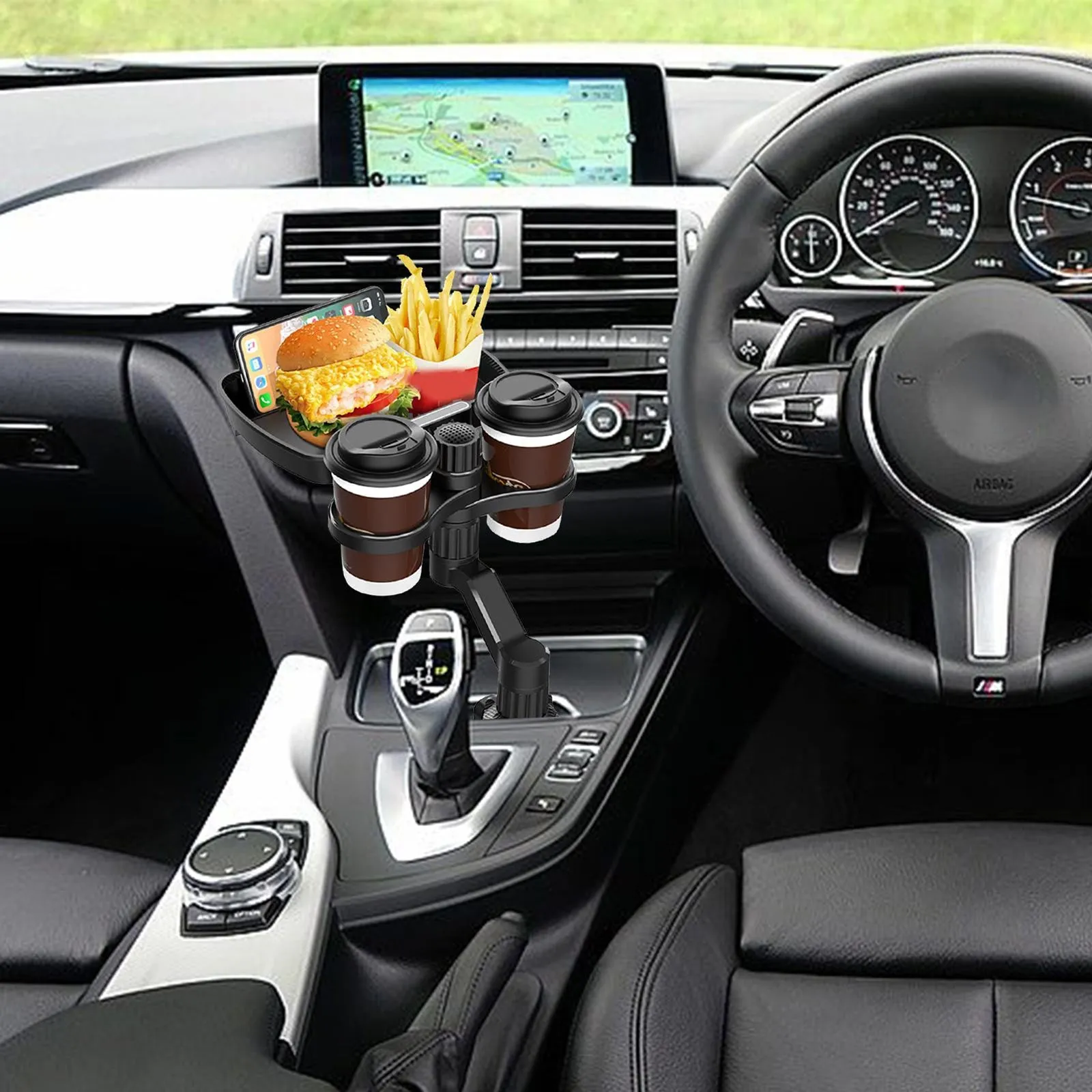 Car Cup Holder 360-degree Rotating Plate Tray Beverage Coffee
