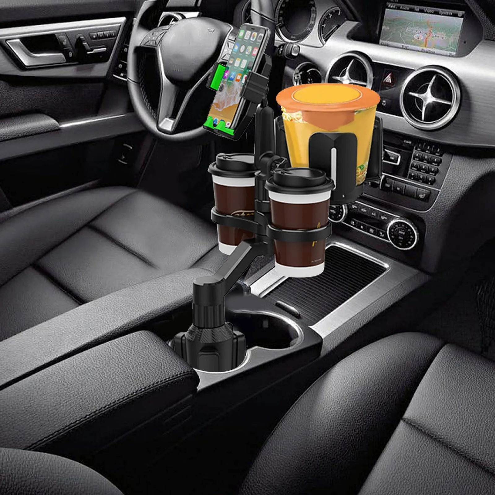 Car Cup Holder Expander Tray For Foods Beverage Coffee