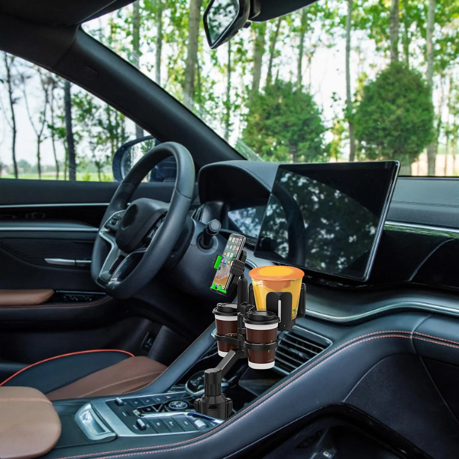 Car Cup Holder Expander Tray For Foods Beverage Coffee