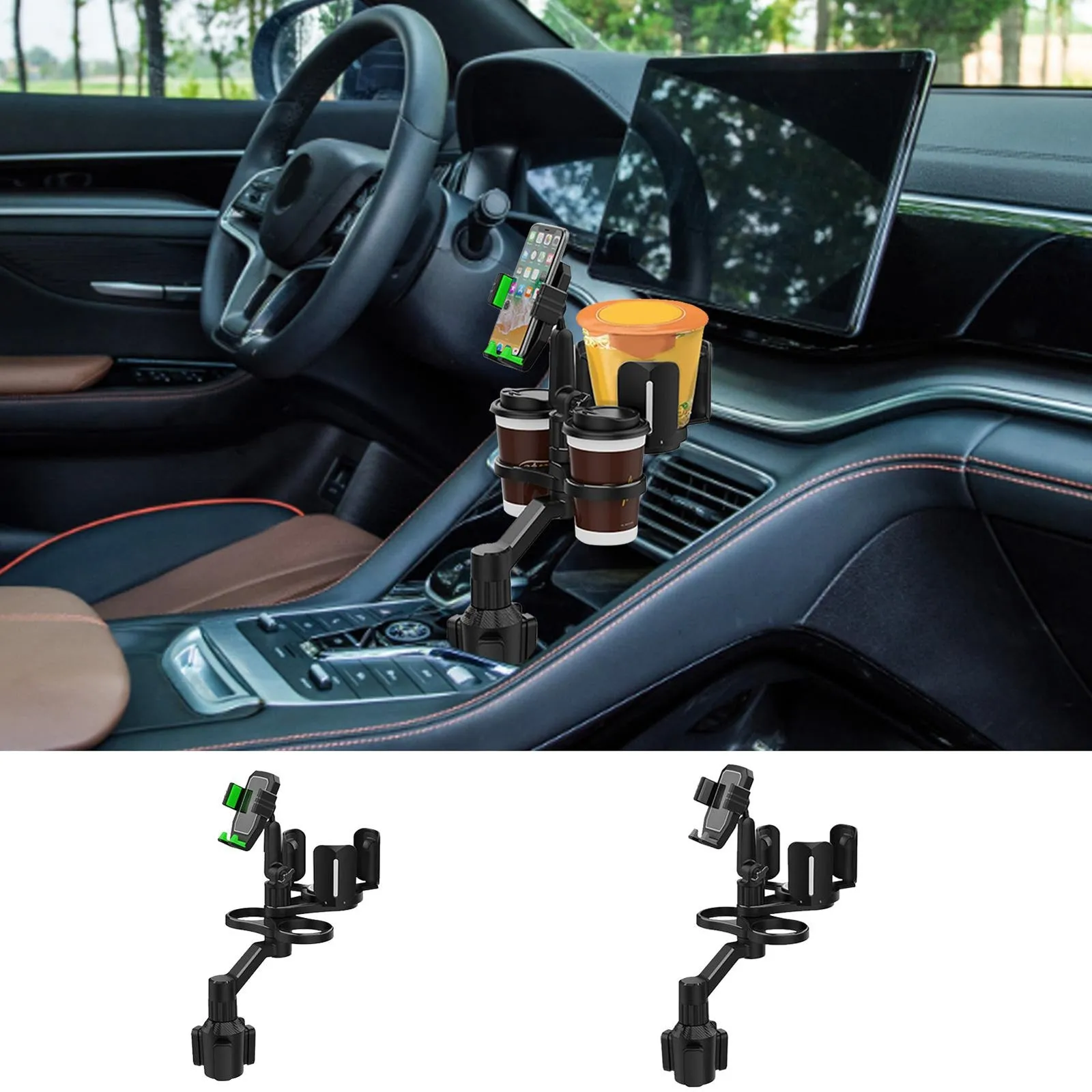 Car Cup Holder Expander Tray For Foods Beverage Coffee