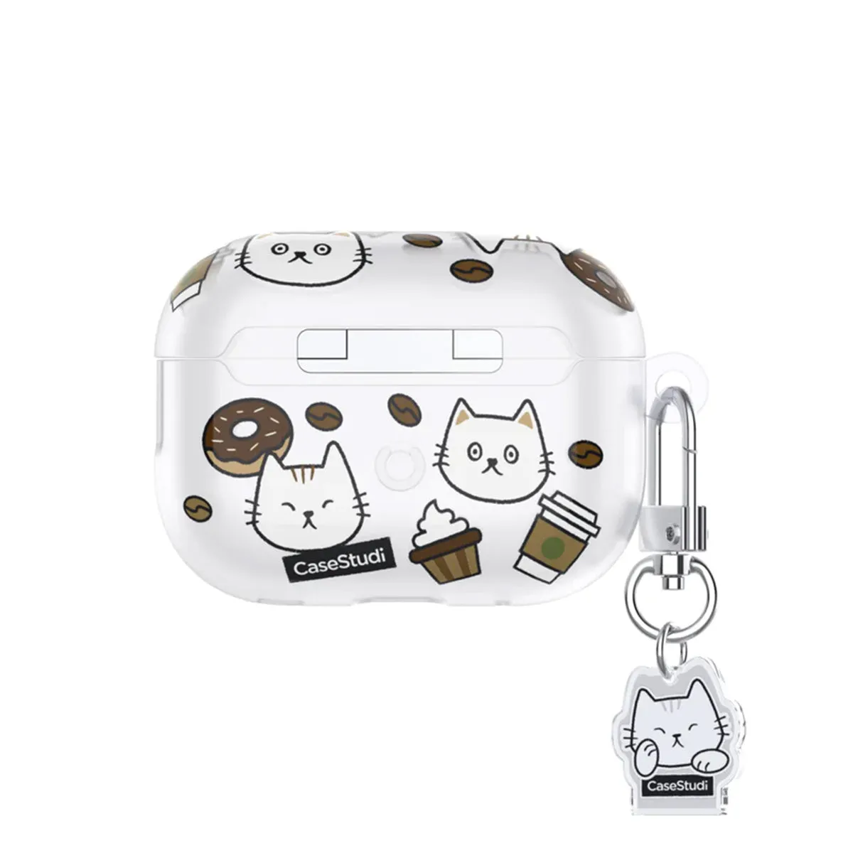 Case Studi Airpods Coffee Cat Case for AirPods Pro 2 (Matte Clear)