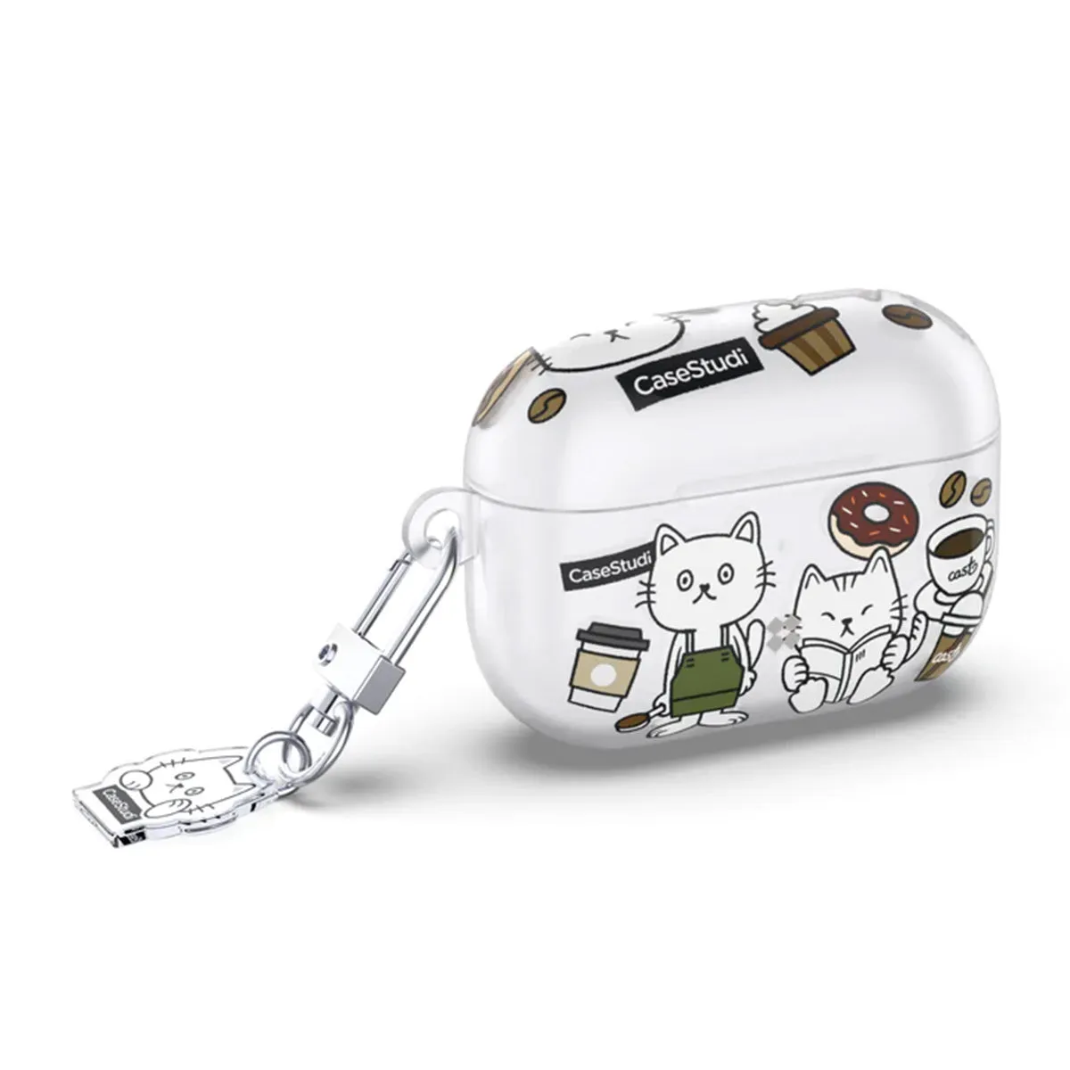 Case Studi Airpods Coffee Cat Case for AirPods Pro 2 (Matte Clear)