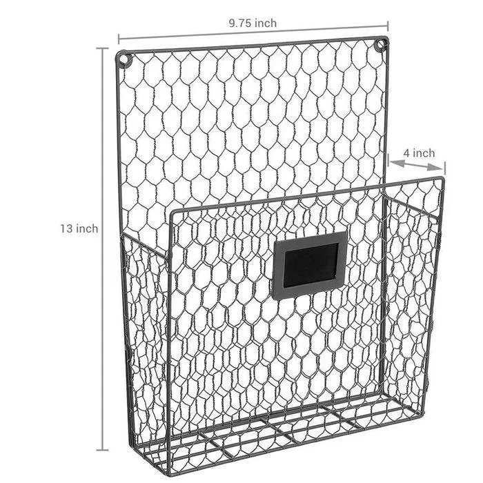 Chicken Wire Baskets w/ Chalkboard Label, Gray, Set of 2