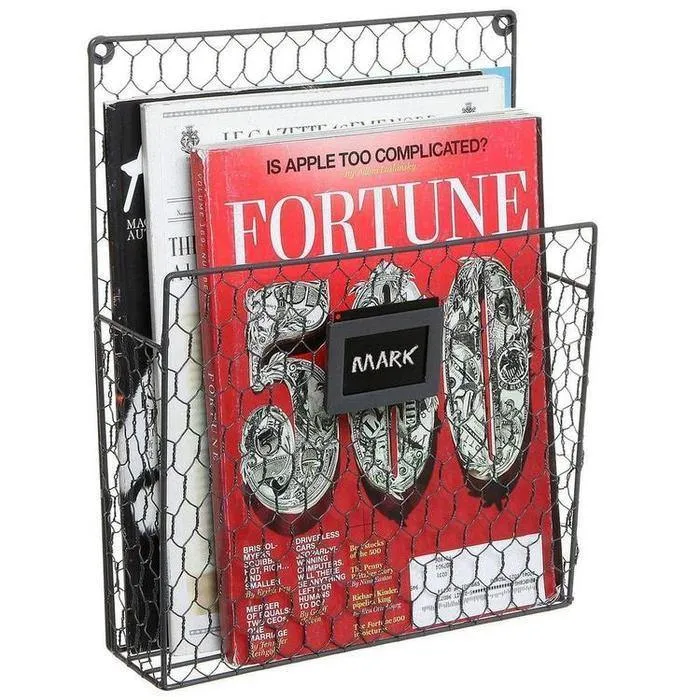 Chicken Wire Baskets w/ Chalkboard Label, Gray, Set of 2