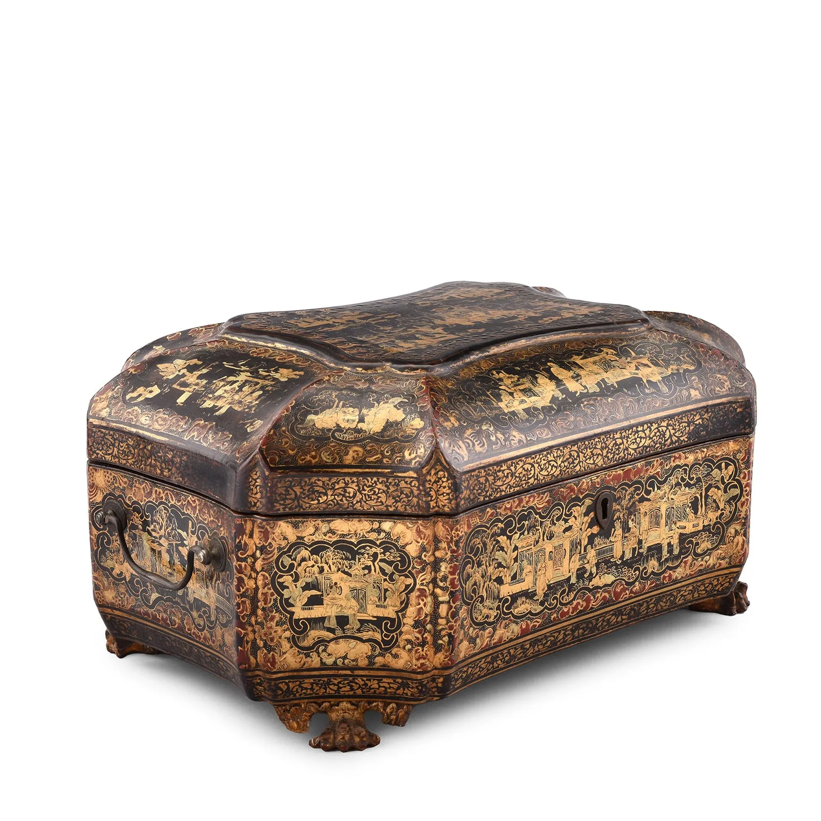Chinese Export Black Lacquer Jewellery Box - Early 19th Century