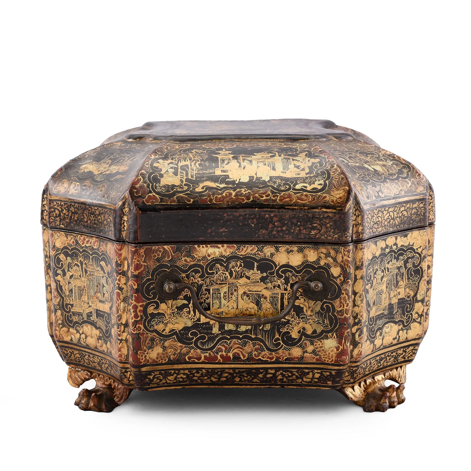 Chinese Export Black Lacquer Jewellery Box - Early 19th Century