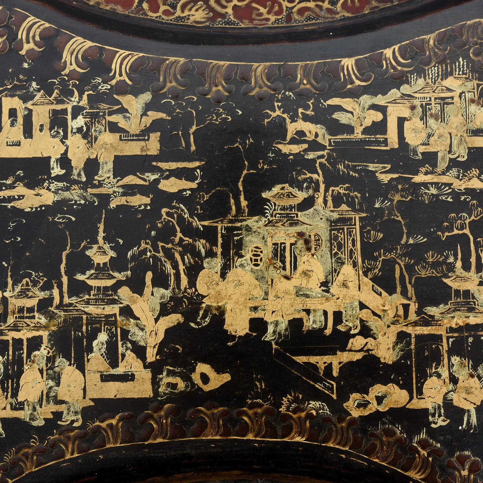 Chinese Export Black Lacquer Jewellery Box - Early 19th Century